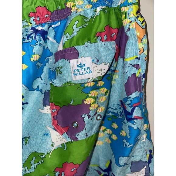 Men's Peter Millar Swim Trunks World Map XXL Lined - Picture 3 of 5